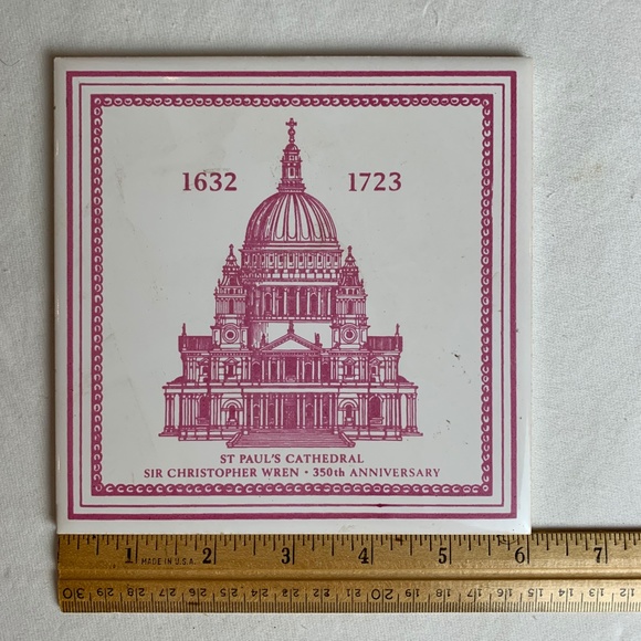 350th Anniversary St Pauls Cathedral (2016) Commemorative Tile Trivet~England UK - Picture 3 of 4